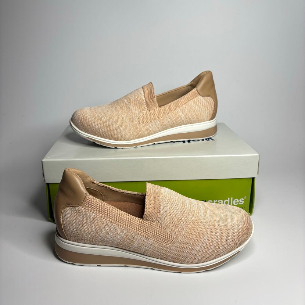 Walking Cradles Danika Slip On Knit Sneakers in Nude Heather (Wide)